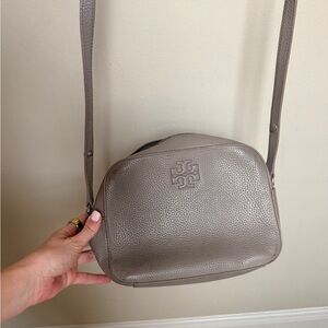 Tory Burch Taupe Leather Crossbody Bag